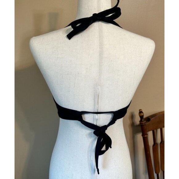 In Private Sweetheart Neckline Strappy Halter Bikini Swimsuit Top 38B Black - Picture 4 of 7